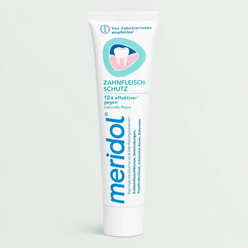 meridol Zahnfleischschutz Zahnpasta, Tube mit 1400 ppm Fluorid und Zinklaktat
